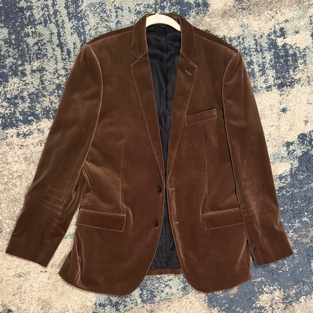 Men's Brown Velvet Blazer